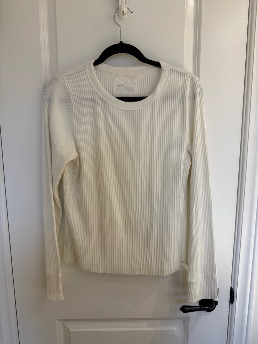 Ribbed Long Sleeve Tee - Cream